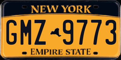 NY license plate GMZ9773