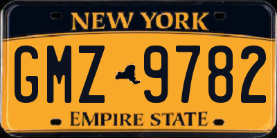 NY license plate GMZ9782