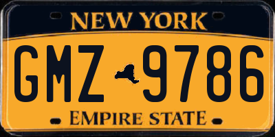 NY license plate GMZ9786