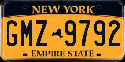 NY license plate GMZ9792