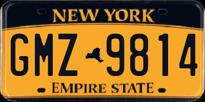 NY license plate GMZ9814