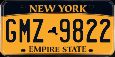 NY license plate GMZ9822