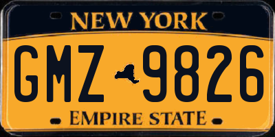 NY license plate GMZ9826
