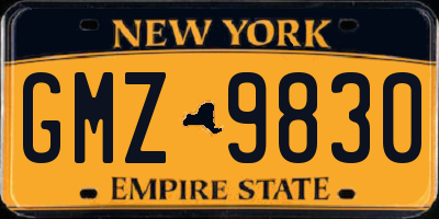NY license plate GMZ9830