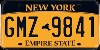 NY license plate GMZ9841