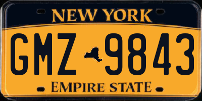 NY license plate GMZ9843