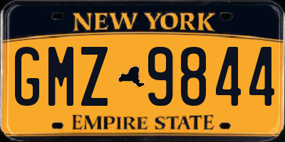 NY license plate GMZ9844