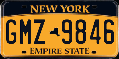 NY license plate GMZ9846