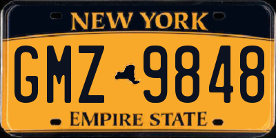 NY license plate GMZ9848