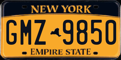NY license plate GMZ9850