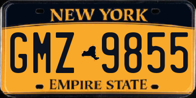 NY license plate GMZ9855