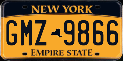 NY license plate GMZ9866