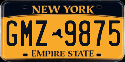 NY license plate GMZ9875