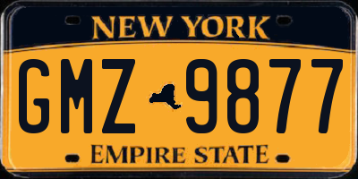 NY license plate GMZ9877