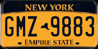 NY license plate GMZ9883