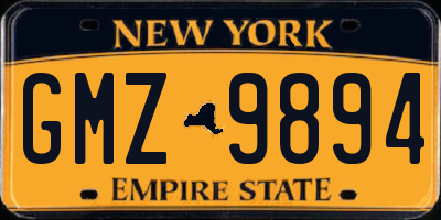 NY license plate GMZ9894