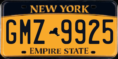 NY license plate GMZ9925