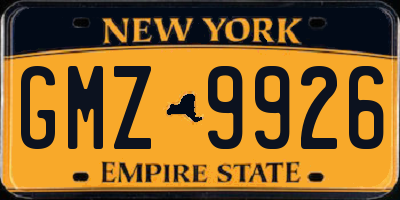 NY license plate GMZ9926