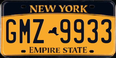 NY license plate GMZ9933