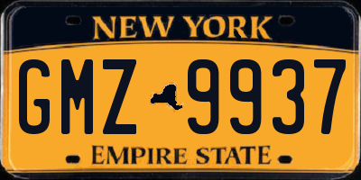 NY license plate GMZ9937