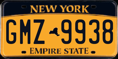 NY license plate GMZ9938