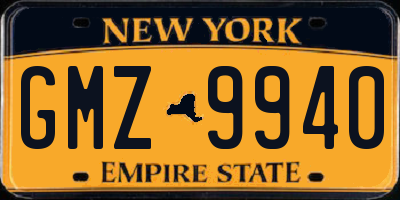 NY license plate GMZ9940