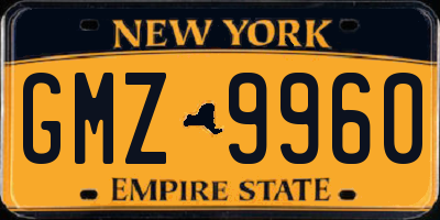 NY license plate GMZ9960