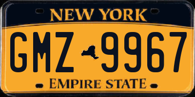 NY license plate GMZ9967