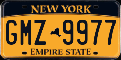 NY license plate GMZ9977