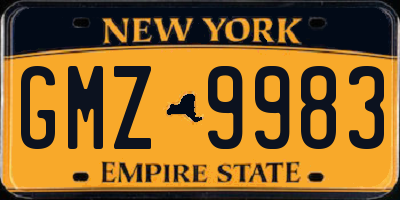 NY license plate GMZ9983