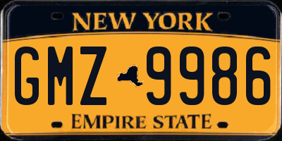 NY license plate GMZ9986