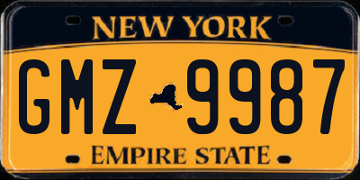 NY license plate GMZ9987