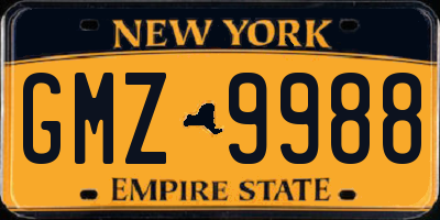 NY license plate GMZ9988