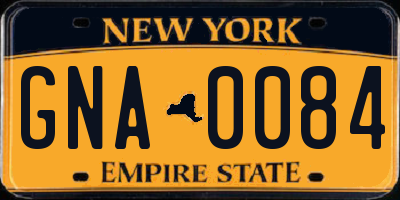 NY license plate GNA0084
