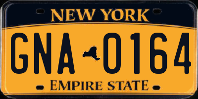 NY license plate GNA0164