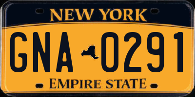 NY license plate GNA0291
