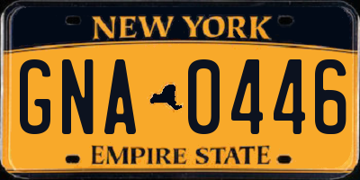 NY license plate GNA0446