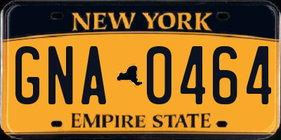 NY license plate GNA0464