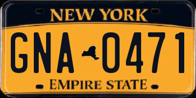 NY license plate GNA0471