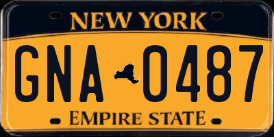 NY license plate GNA0487