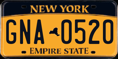 NY license plate GNA0520