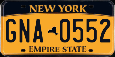 NY license plate GNA0552