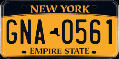 NY license plate GNA0561
