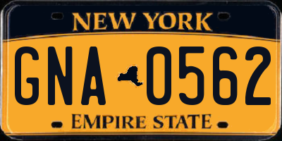NY license plate GNA0562