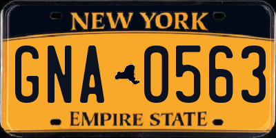 NY license plate GNA0563