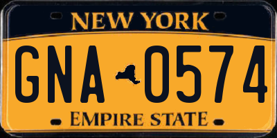 NY license plate GNA0574