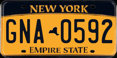 NY license plate GNA0592