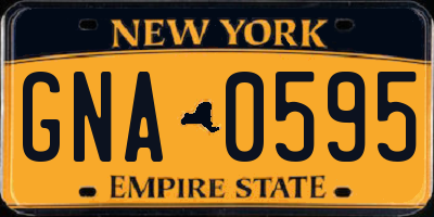 NY license plate GNA0595
