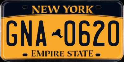 NY license plate GNA0620