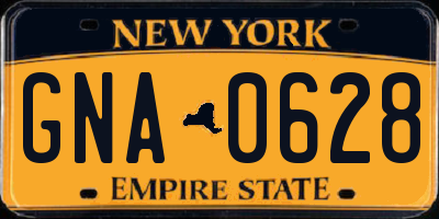 NY license plate GNA0628